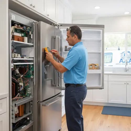 Professional appliance technician at work